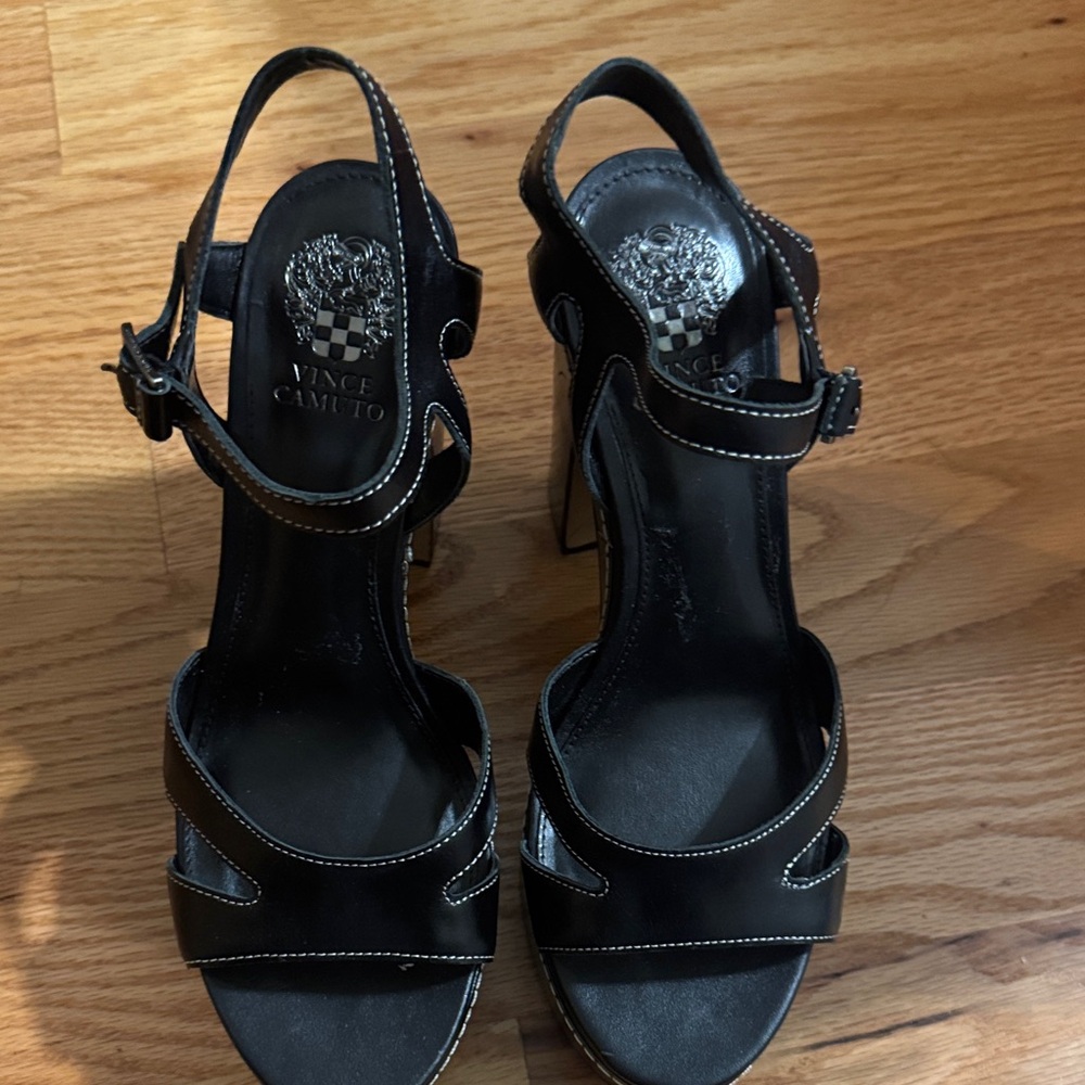 Vince Camuto Black Strappy Heels